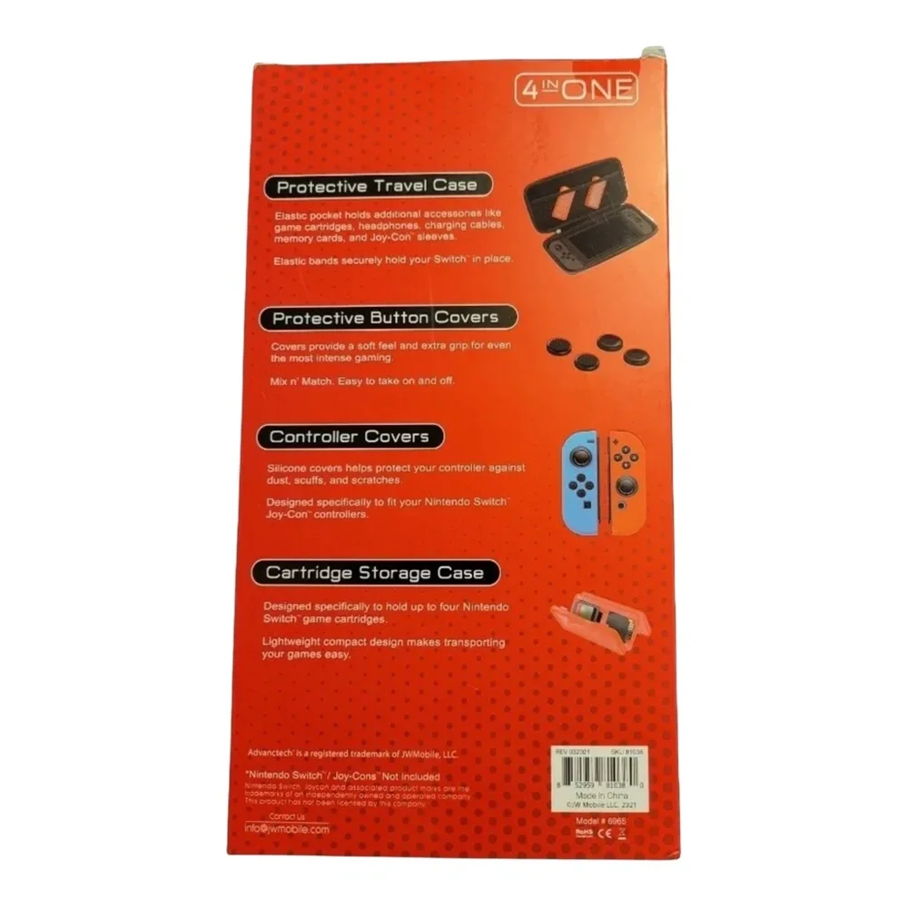 Nintendo Switch Gaming Carrying Case NWT ADVANCTECH Designed to Game 4 in One